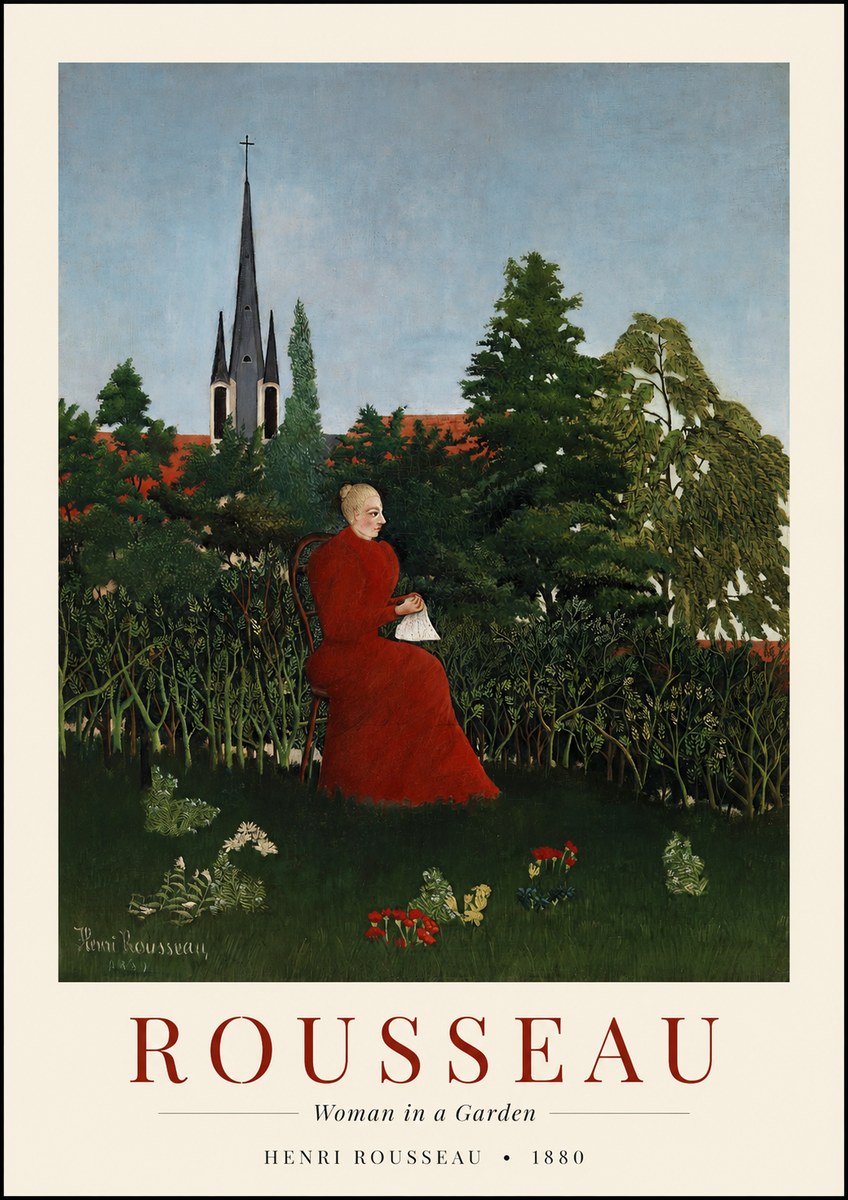 Rousseau Woman in a Garden No1 - Poster