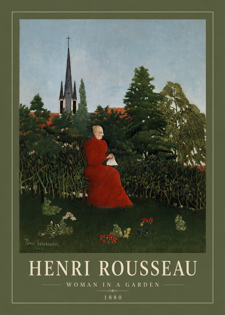 Rousseau Woman in a Garden No2 - Poster