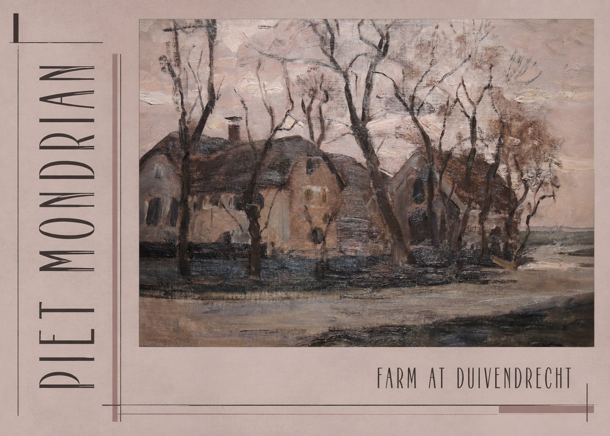 Piet Mondrian Farm at Duivendrecht No3 - Poster