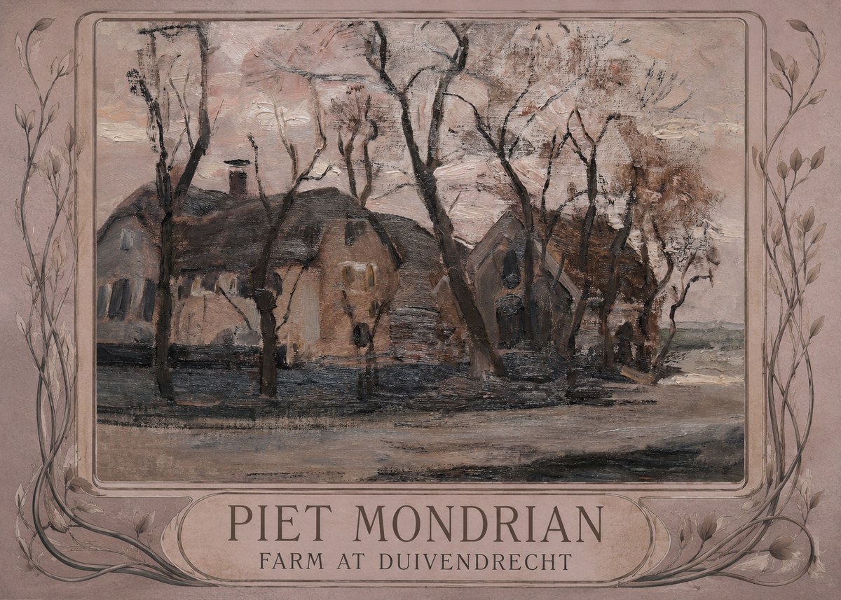 Piet Mondrian Farm at Duivendrecht No4 - Poster