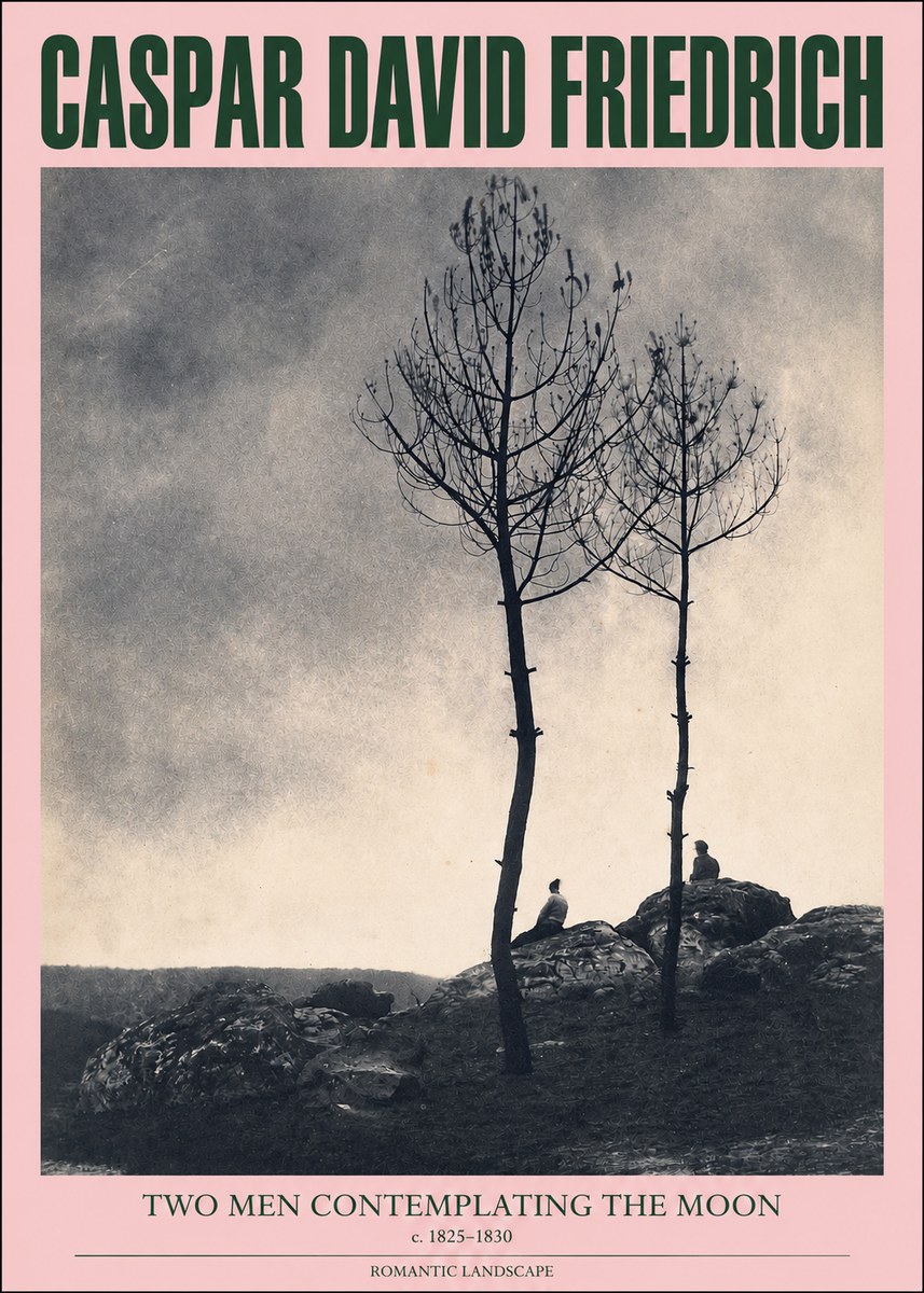 Caspar David Friedrich Two Men Contemplating the Moon III No2 - Poster