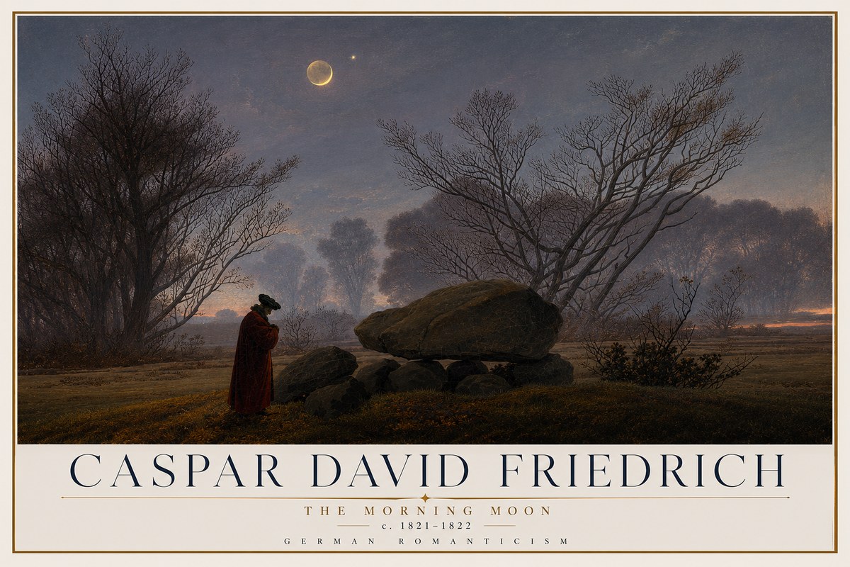 Caspar David Friedrich The Morning Moon No2 - Poster