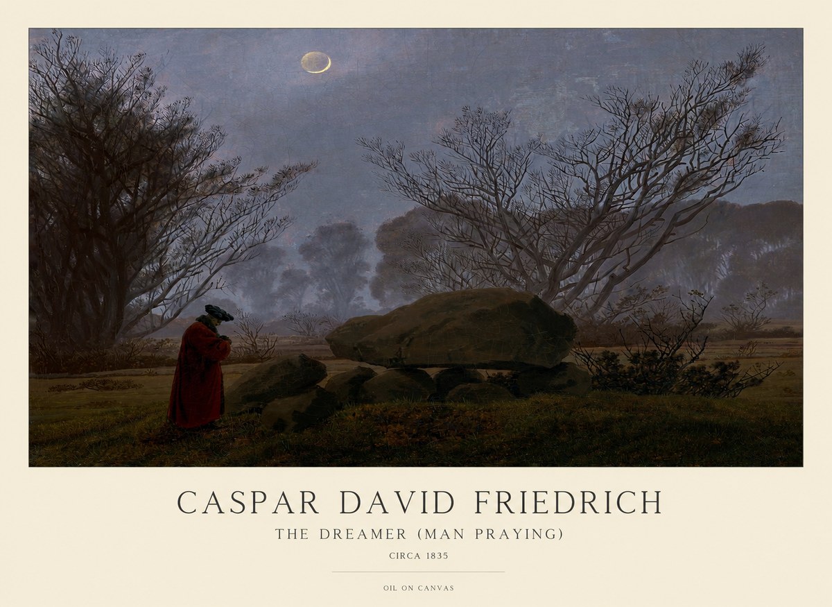 Caspar David Friedrich The Dreamer (Man Praying) No1 - Poster
