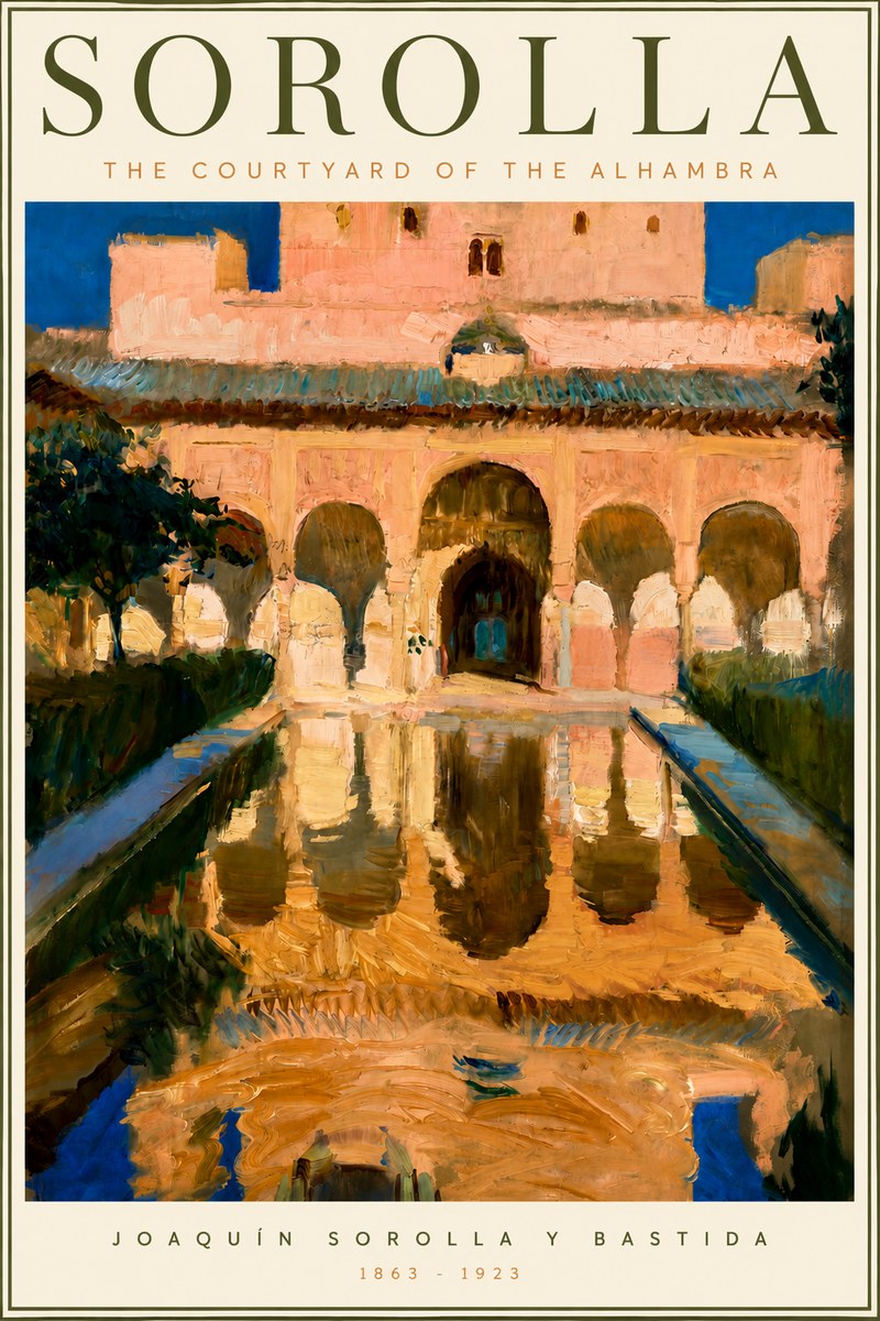 Sorolla The Courtyard of the Alhambra No3 - Poster