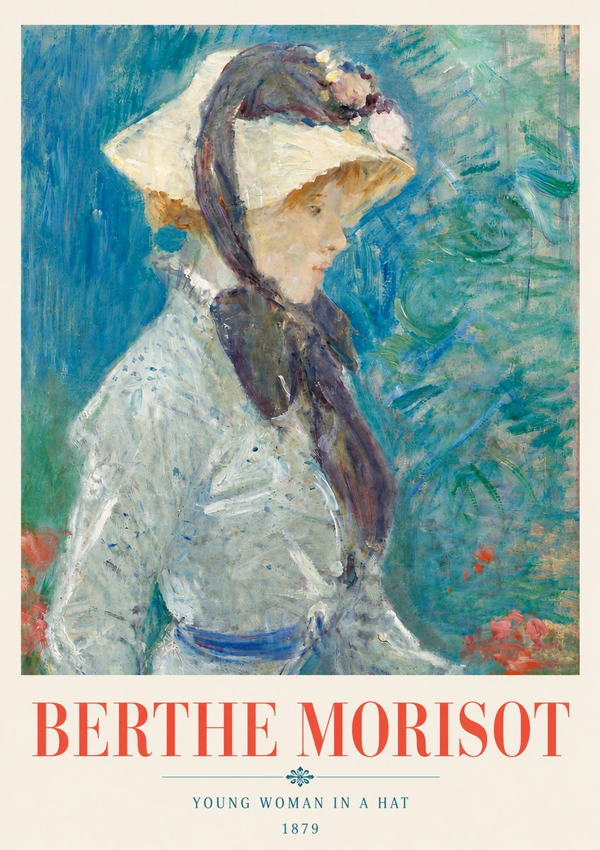 Berthe Morisot Young Woman in a Hat No6 - Poster