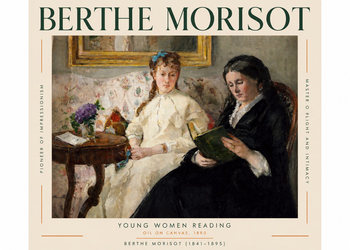 Berthe Morisot Young Women Reading No3 - Poster