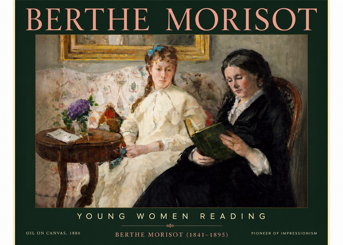 Berthe Morisot Young Women Reading No4 - Poster