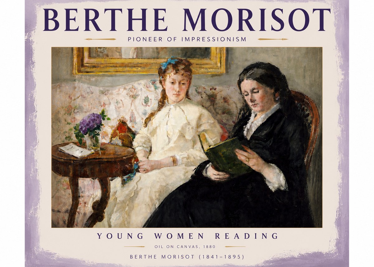 Berthe Morisot Young Women Reading No5 - Poster