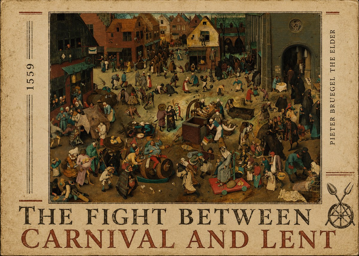 Pieter Bruegel The Fight Between Carnival and Lent II No3 - Poster