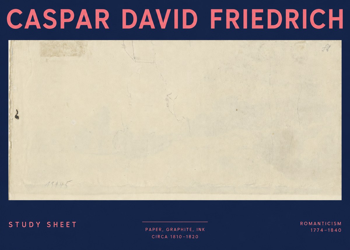 Caspar David Friedrich Study Sheet No3 - Poster