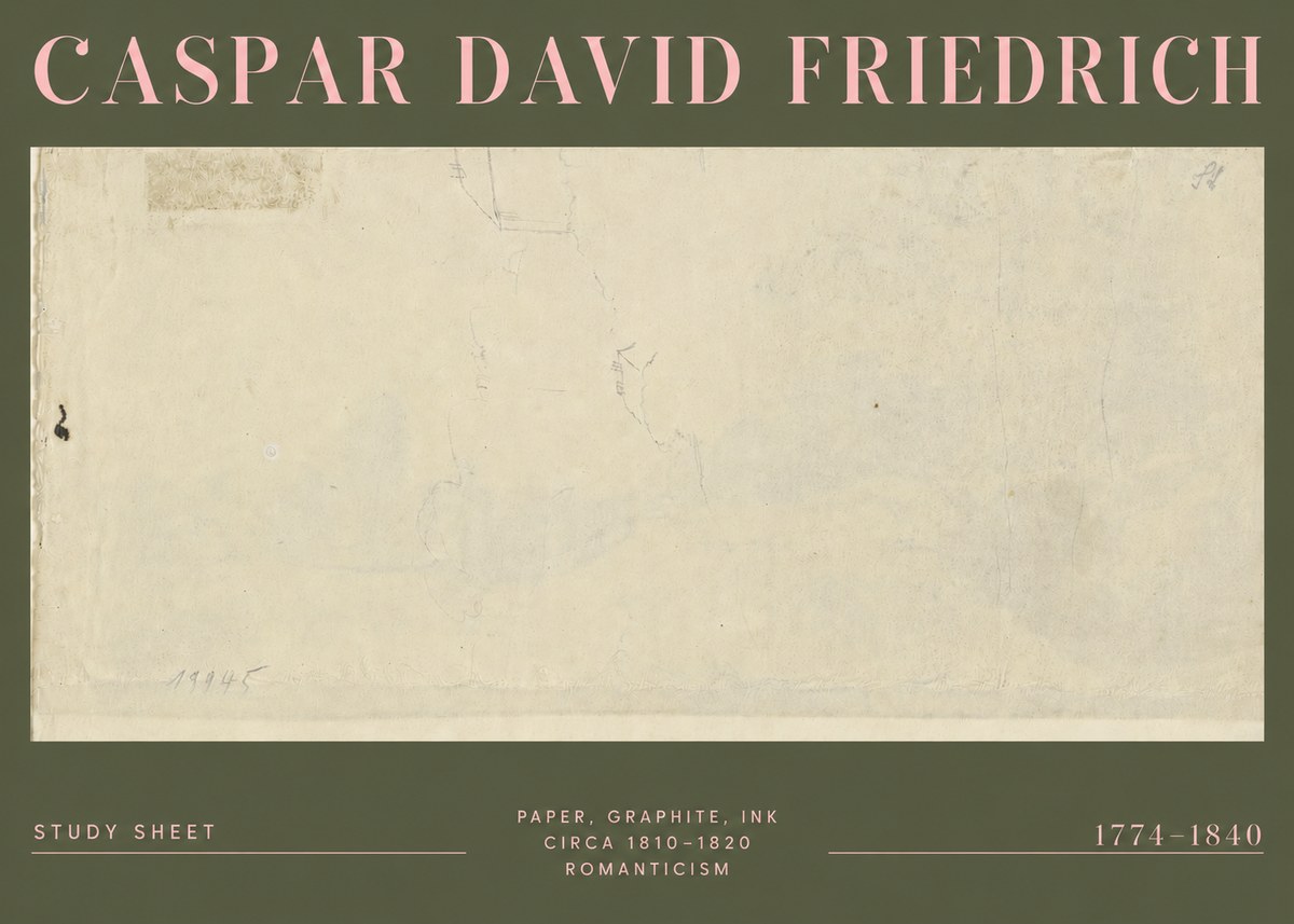 Caspar David Friedrich Study Sheet No4 - Poster