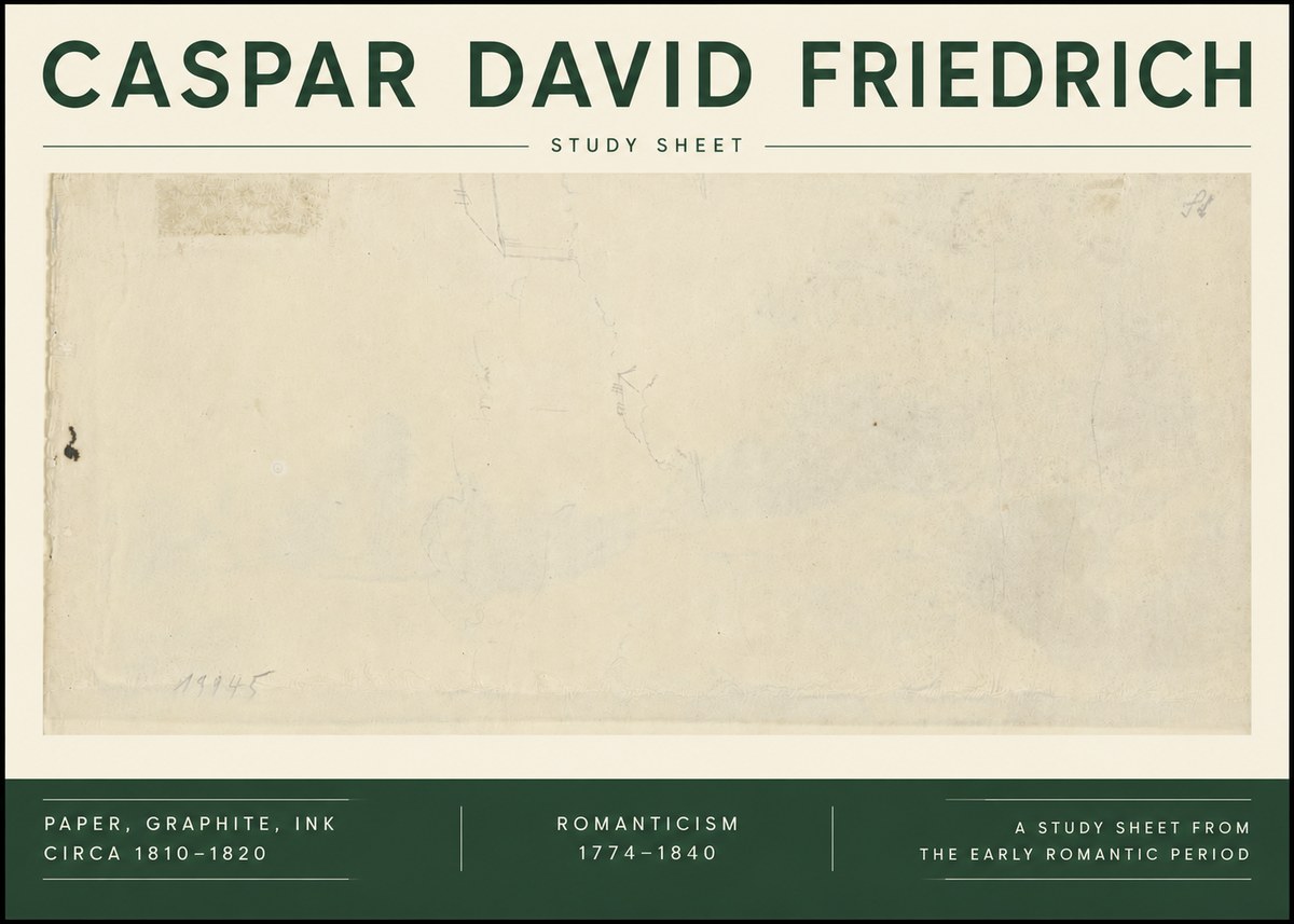 Caspar David Friedrich Study Sheet No6 - Poster