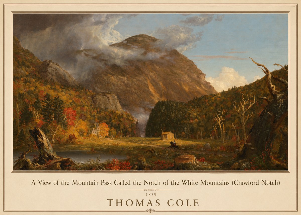Thomas Cole A View of the Mountain Pass Called the Notch of the White Mountains (Crawford Notch) I No1 - Poster