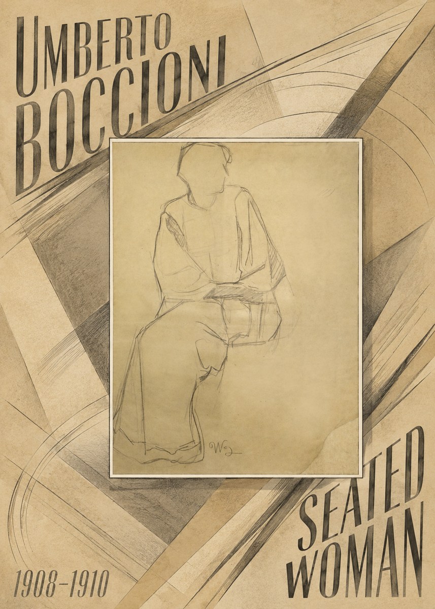 Umberto Boccioni Seated Woman No6 - Poster