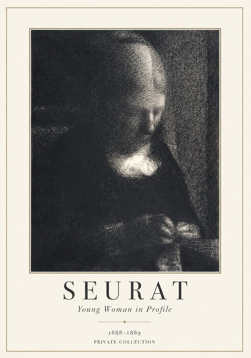 Seurat Young Woman in Profile No1 - Poster