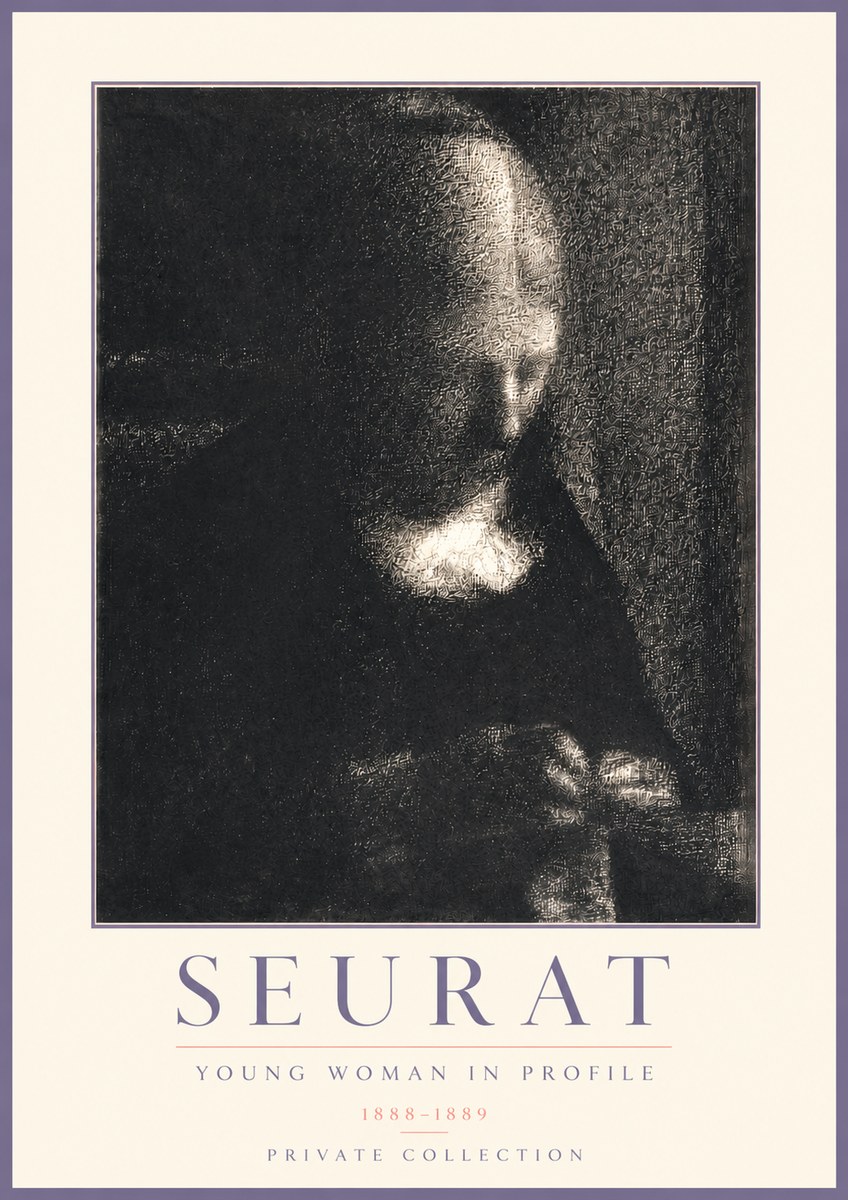 Seurat Young Woman in Profile No3 - Poster