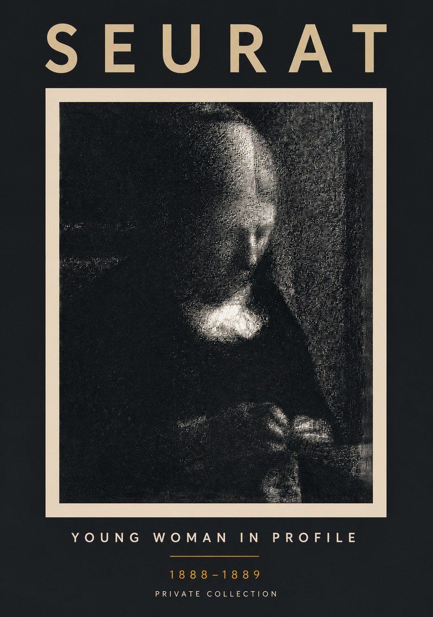 Seurat Young Woman in Profile No6 - Poster