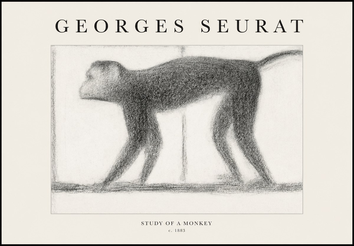 Seurat Study of a Monkey No1 - Poster