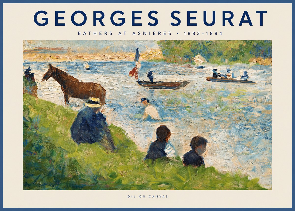 Seurat Bathers at Asnières II No2 - Poster