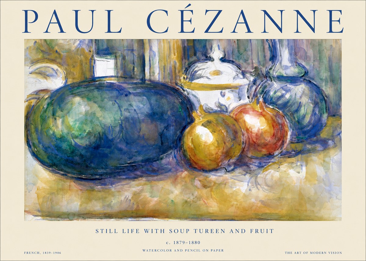 Paul Cézanne Still Life with Apples and Vessels No2 - Poster