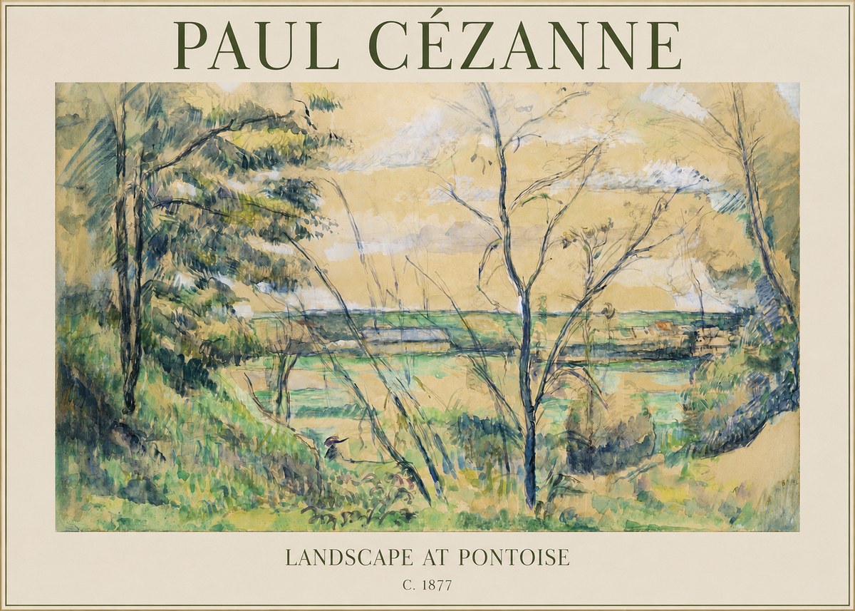 Paul Cézanne View of the Oise at Pontoise I No4 - Poster