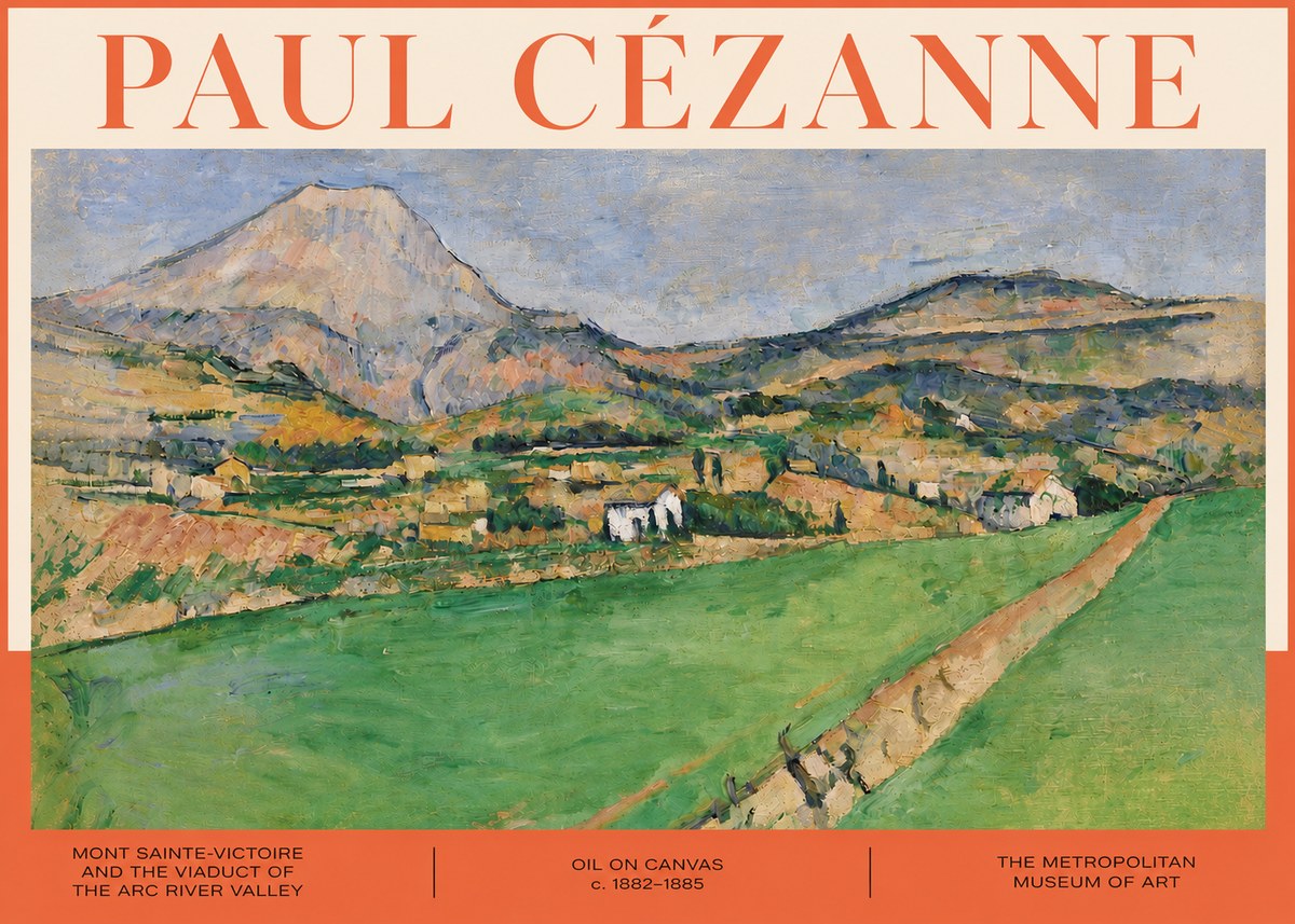 Paul Cézanne Mont Sainte-victoire and the Viaduct of the Arc River Valley No4 - Poster