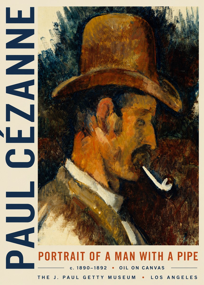 Paul Cézanne Portrait of a Man with a Pipe No4 - Poster