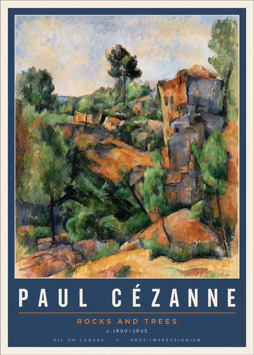 Paul Cézanne Rocks and Trees I No2 - Poster