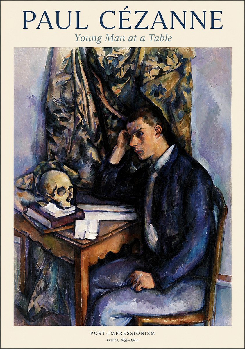 Paul Cézanne Young Man at a Table No1 - Poster