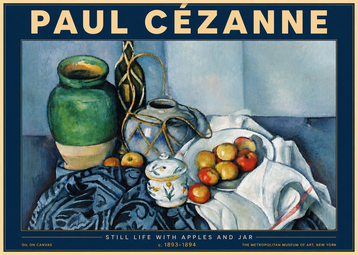 Paul Cézanne Still Life with Apples and Jar No6 - Poster