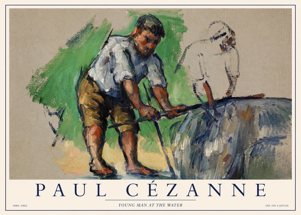 Paul Cézanne Young Man at the Water No1 - Poster
