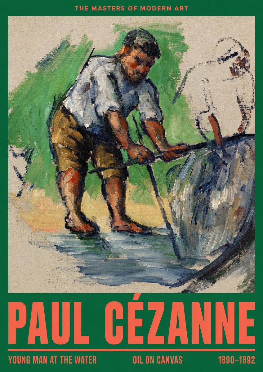 Paul Cézanne Young Man at the Water No2 - Poster