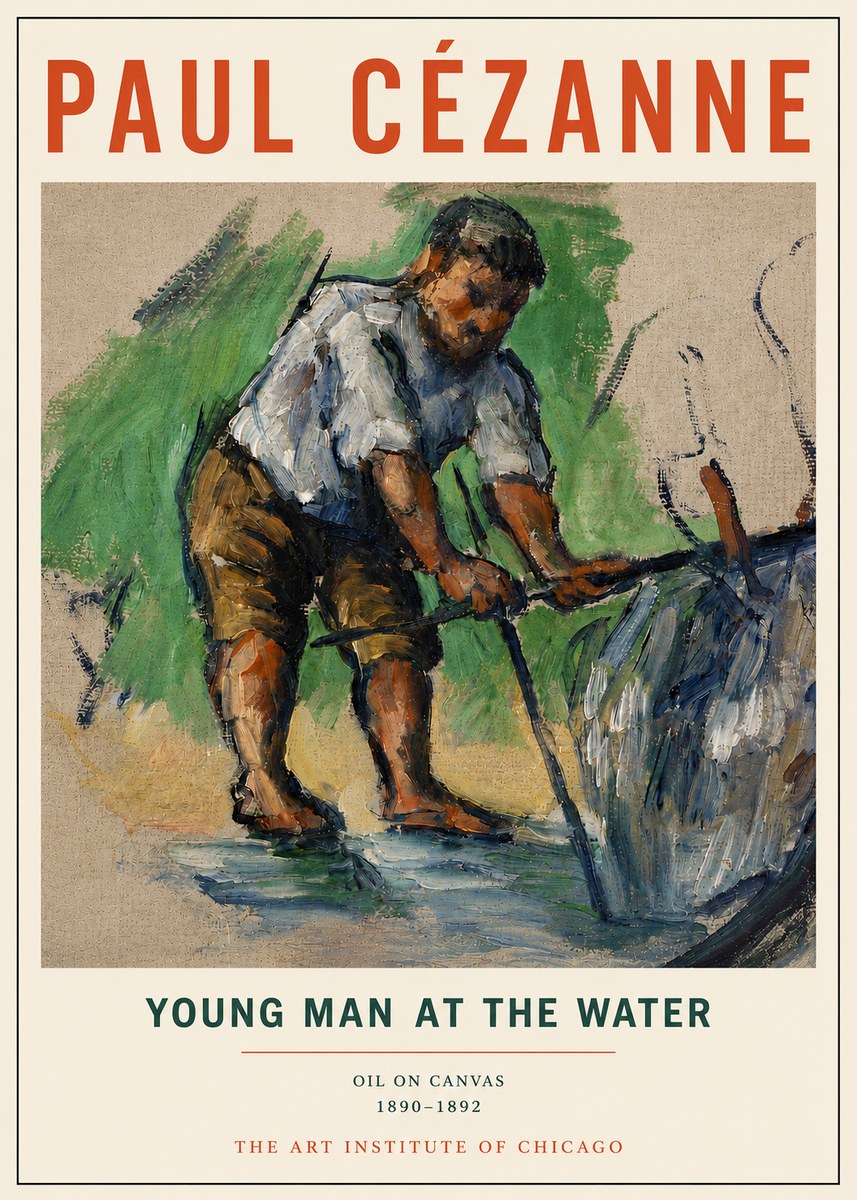 Paul Cézanne Young Man at the Water No4 - Poster