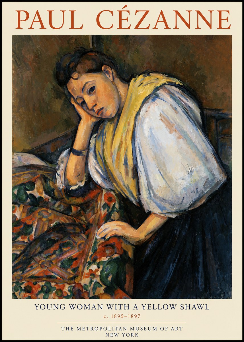 Paul Cézanne Young Woman with a Yellow Shawl No1 - Poster