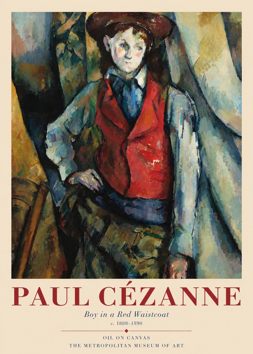 Paul Cézanne Boy in a Red Waistcoat No1 - Poster