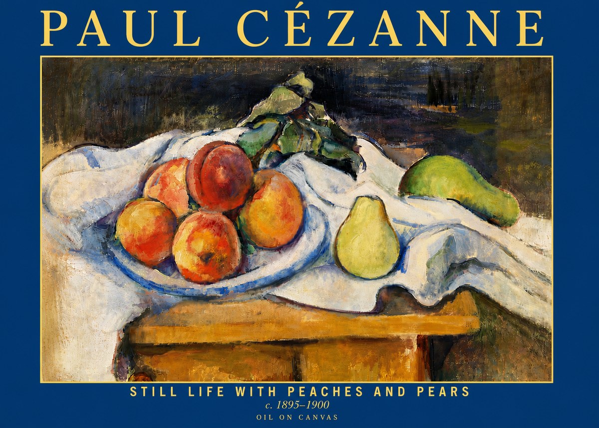 Paul Cézanne Still Life with Peaches and Pears No6 - Poster