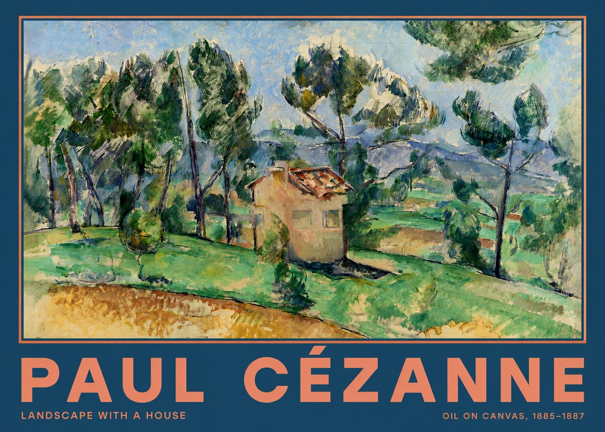 Paul Cézanne Landscape with a House No2 - Poster