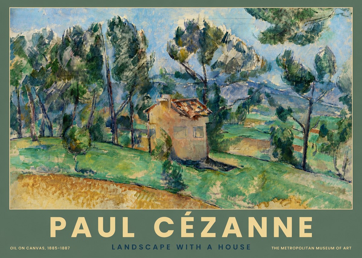 Paul Cézanne Landscape with a House No4 - Poster