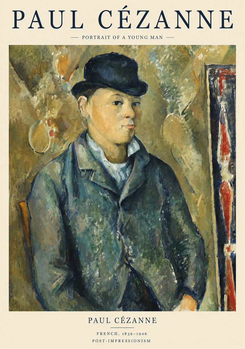 Paul Cézanne Portrait of a Young Man No1 - Poster
