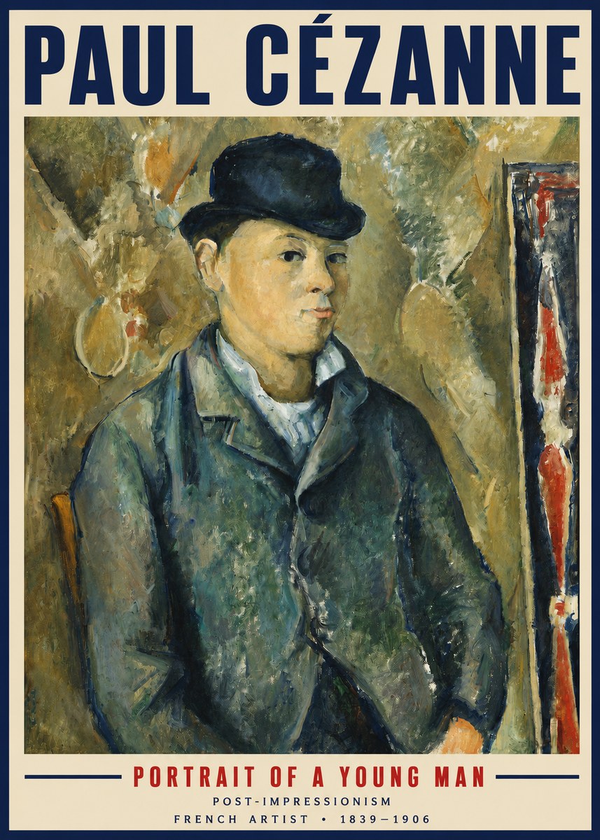 Paul Cézanne Portrait of a Young Man No3 - Poster