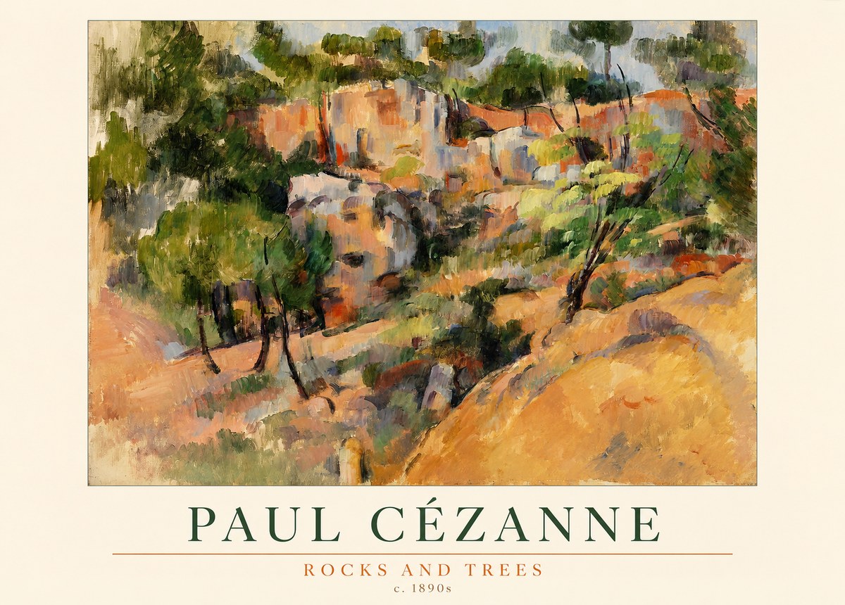 Paul Cézanne Rocks and Trees III No1 - Poster