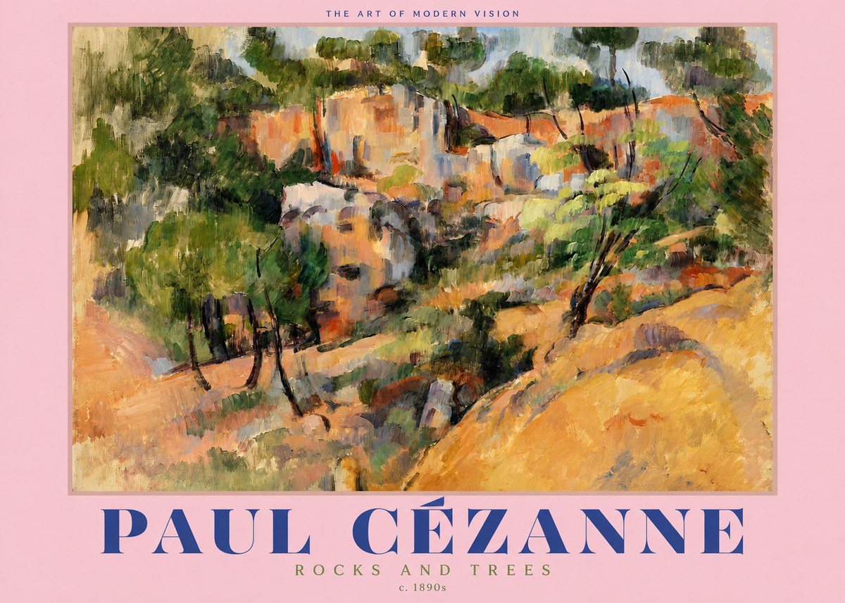 Paul Cézanne Rocks and Trees III No2 - Poster