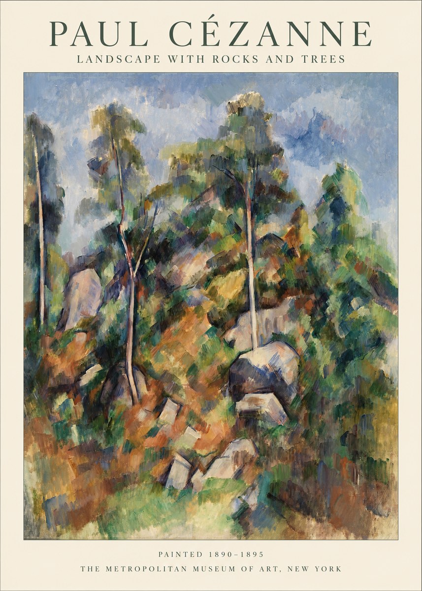 Paul Cézanne Landscape with Rocks and Trees No1 - Poster
