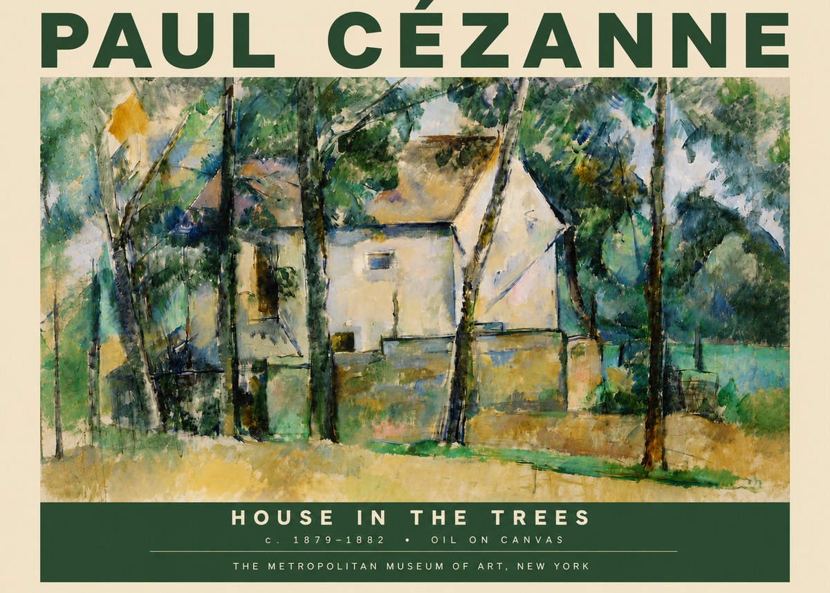 Paul Cézanne House in the Trees No4 - Poster