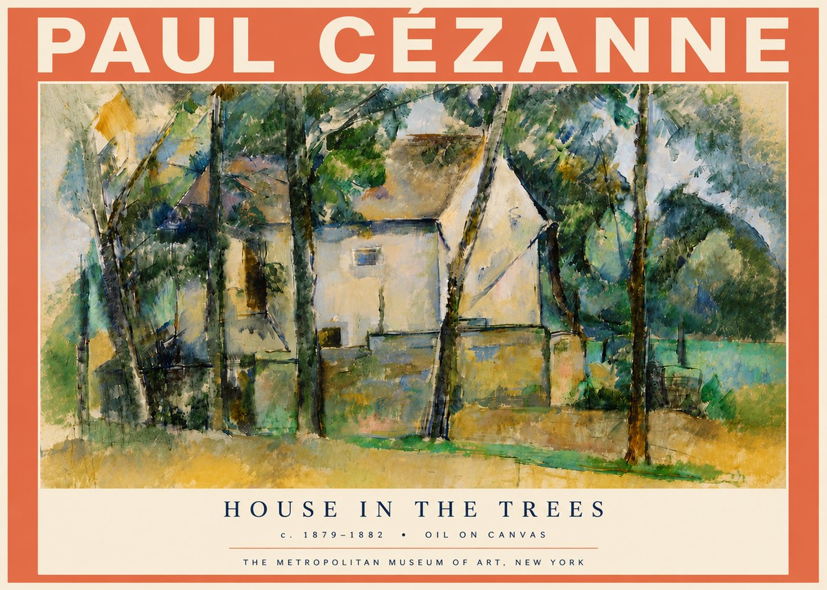 Paul Cézanne House in the Trees No5 - Poster