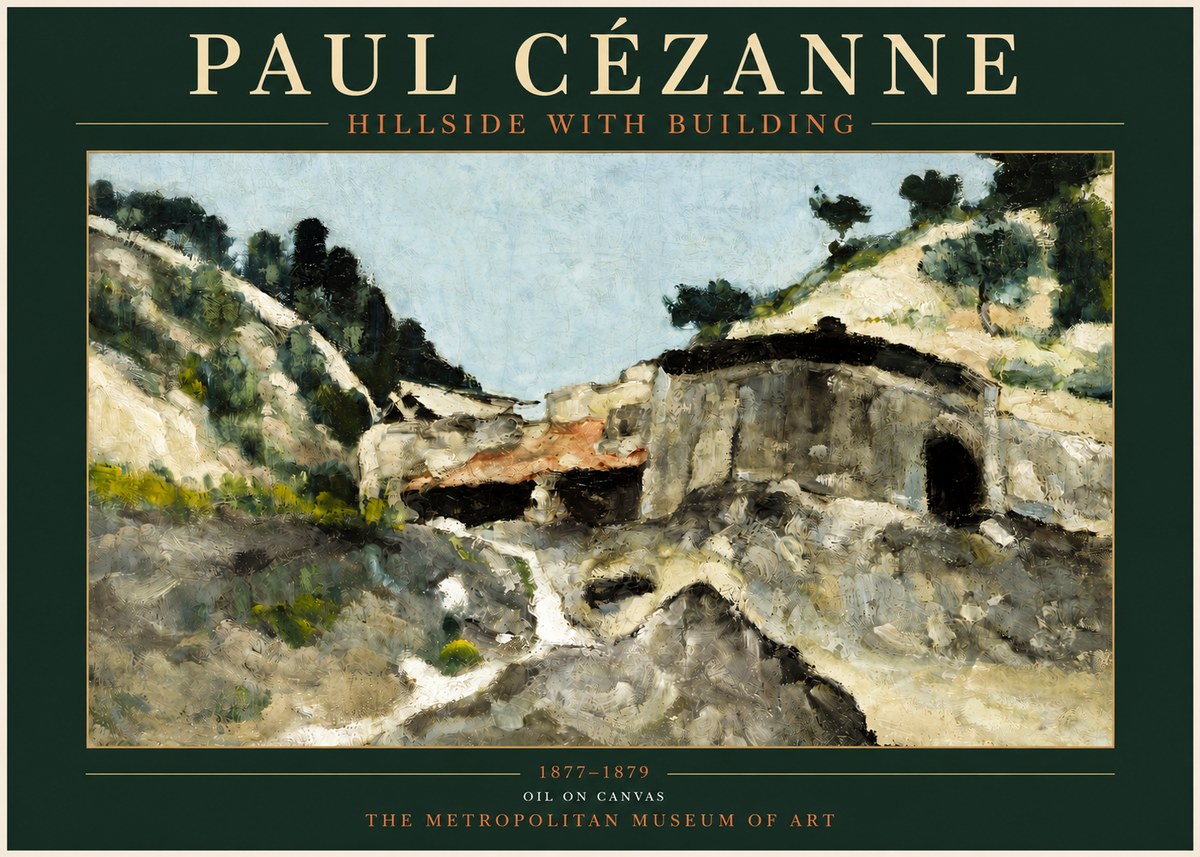 Paul Cézanne Hillside with Building No3 - Poster