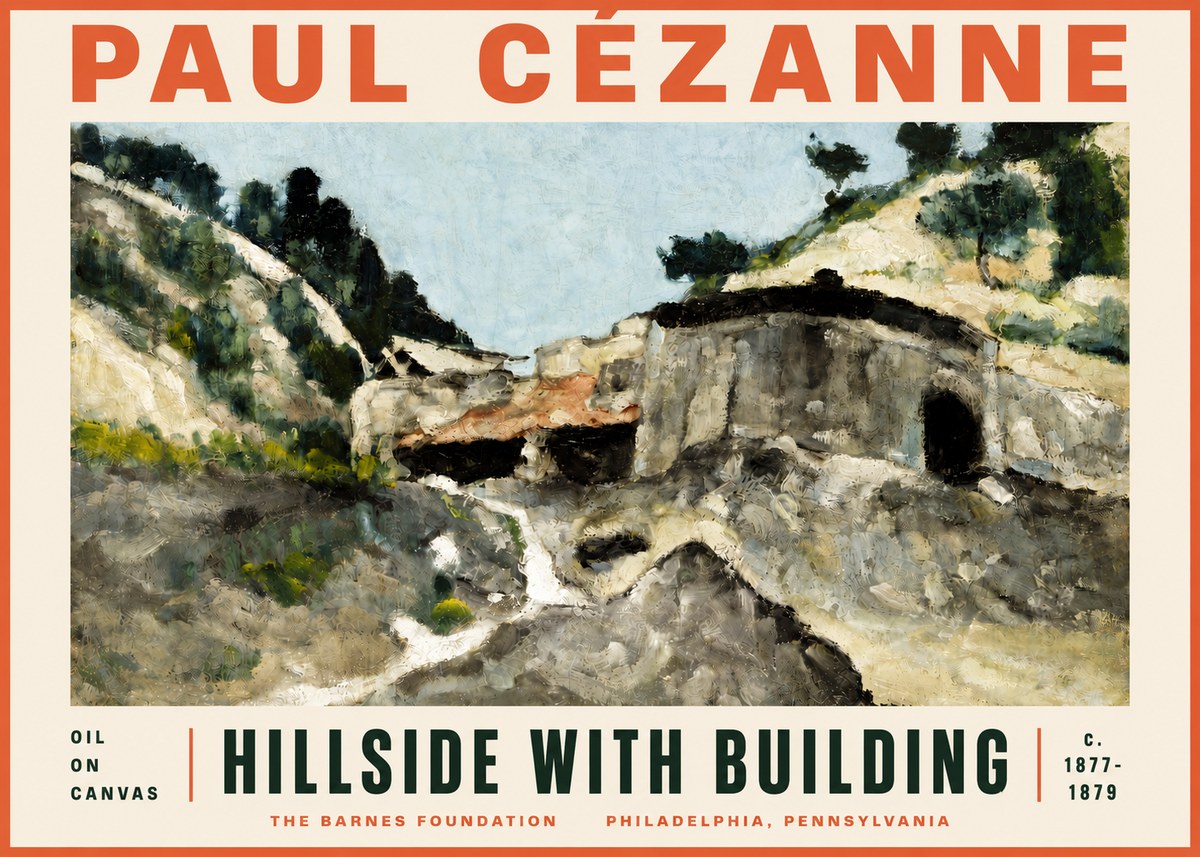 Paul Cézanne Hillside with Building No5 - Poster