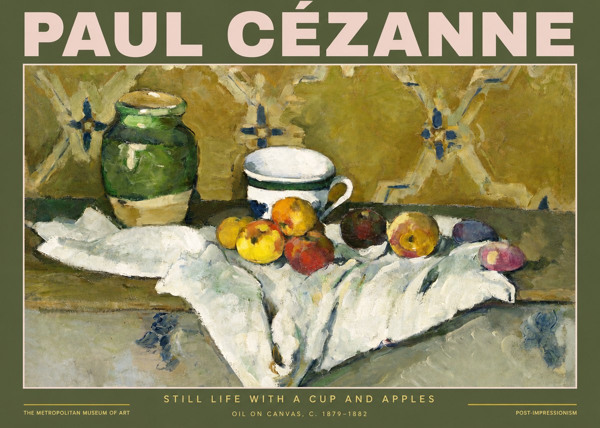 Paul Cézanne Still Life with a Cup and Apples No2 - Poster