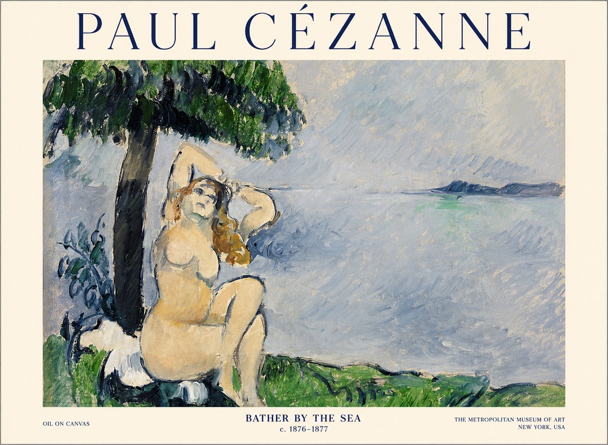 Paul Cézanne Bather by the Sea No1 - Poster