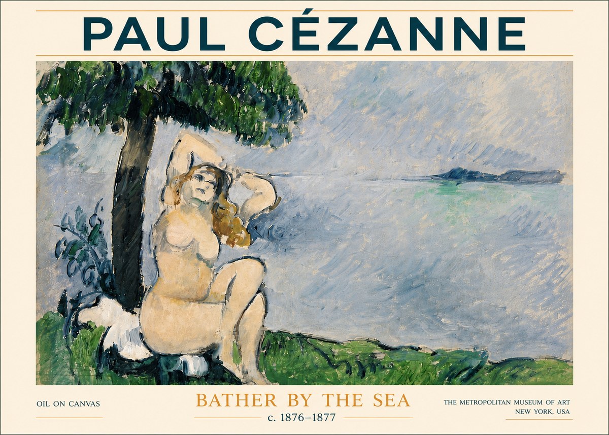 Paul Cézanne Bather by the Sea No6 - Poster